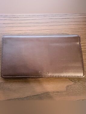 Coach Brown Smooth Leather Check Cover